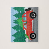 Puzzle Chien Basenji conduisant une voiture rouge avec ar (Vertical)