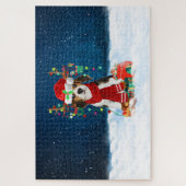 Puzzle Chien beagle avec cadeaux de Noël (Vertical)