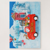 Puzzle Chien beagle dans la livraison de Noël Camion neig (Vertical)