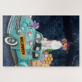 Puzzle Chien beagle Halloween Camion Effrayant Nuit (Horizontal)