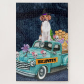 Puzzle Chien beagle Halloween Camion Effrayant Nuit (Vertical)