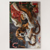 Puzzle Chien Beagle Noël Festif (Vertical)
