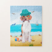 Puzzle Chien beagle sur la plage (Vertical)