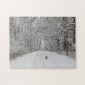 Puzzle Chien beagle sur un sentier de neige Design Jigsaw (Horizontal)