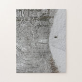 Puzzle Chien beagle sur un sentier de neige Design Jigsaw (Vertical)