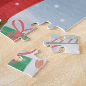 Puzzle Chien berger allemand en neige avec cadeaux de Noë (Côté)