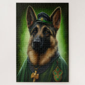 Puzzle Chien berger allemand en tenue de jour St. Patrick (Vertical)