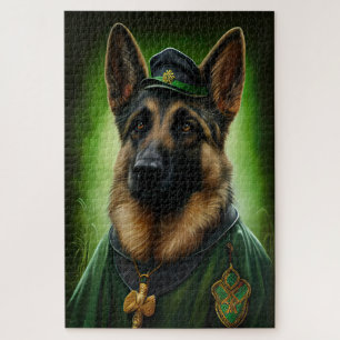 Puzzle Chien berger allemand en tenue de la Saint-Patrick