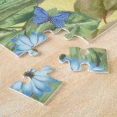 Puzzle Chien berger allemand noir avec fleurs printemps (Côté)