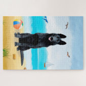 Puzzle Chien Berger Allemand noir sur la plage (Horizontal)