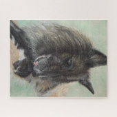 Puzzle chien berger de belgique en train d'agiter le chat (Horizontal)