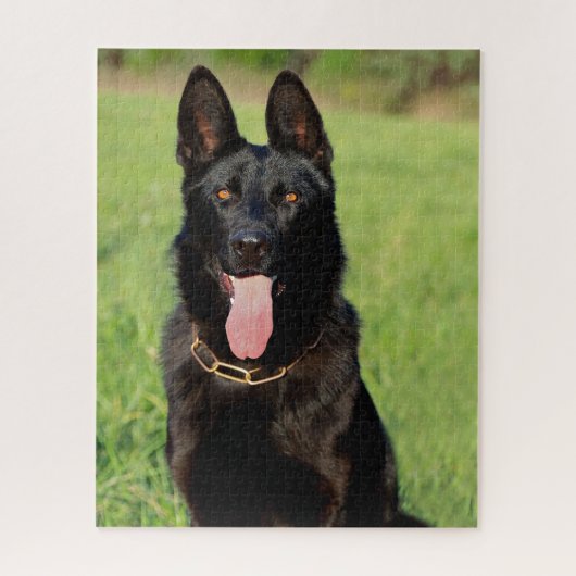 Puzzle Chien berger noir allemand - Chien à chiots GSD (Vertical)
