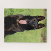 Puzzle Chien berger noir allemand - Chien à chiots GSD (Horizontal)