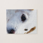 Puzzle Chien blanc aux yeux fidèles, Animaux Animaux Chie (Horizontal)