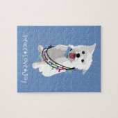 Puzzle Chien blanc - Paix Joie Amour - Vacances (Horizontal)
