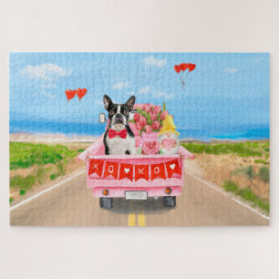 Puzzle Chien Boston Terrier Camion de la Saint-Valentin C