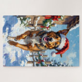 Puzzle Chien Bouvier Australien Red Heeler Noël (Horizontal)