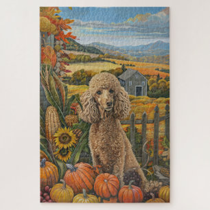 Puzzle Chien Caniche Récolte d'Automne Action de Grâce