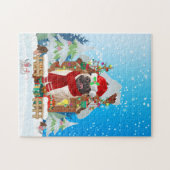 Puzzle Chien carlin avec cadeaux de Noël (Horizontal)