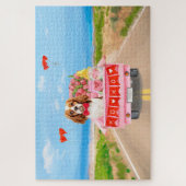 Puzzle Chien Cavalier King Camion de la Saint-Valentin Cœ (Vertical)