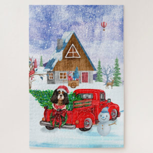 Puzzle Chien Cavalier King dans un camion de livraison de