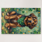 Puzzle Chien chanceux de la Saint-Patrick de Terre-Neuve (Horizontal)