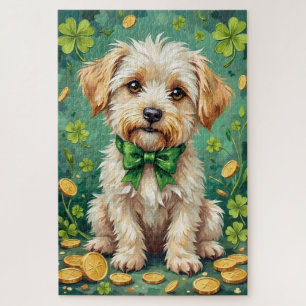 Puzzle Chien chanceux mignon de la Saint-Patrick maltais