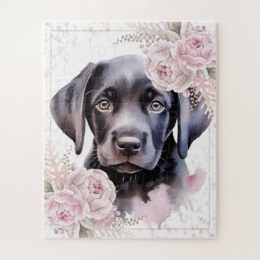 Puzzle Chien Chien Chien Chien Noir Labrador Rétriever (Vertical)