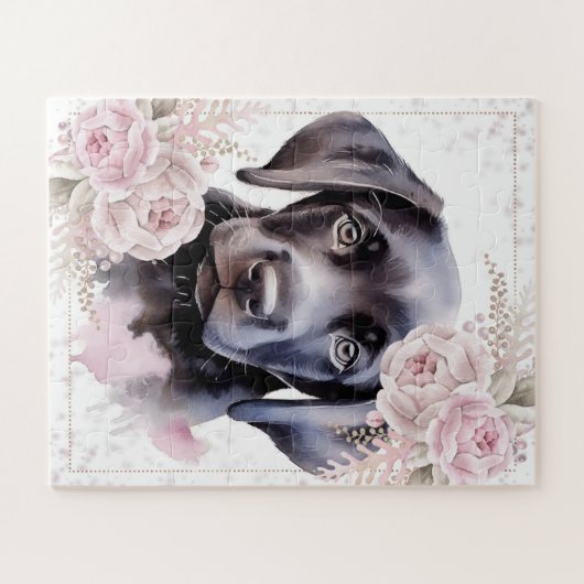 Puzzle Chien Chien Chien Chien Noir Labrador Rétriever (Horizontal)