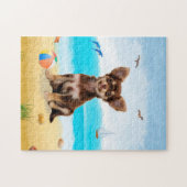 Puzzle Chien chihuahua sur la plage (Horizontal)