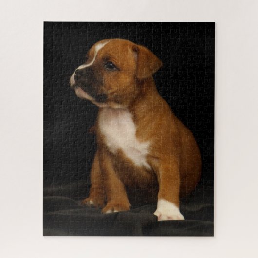 Puzzle Chien chiot mignon Français Staffordshire Bull Ter (Vertical)