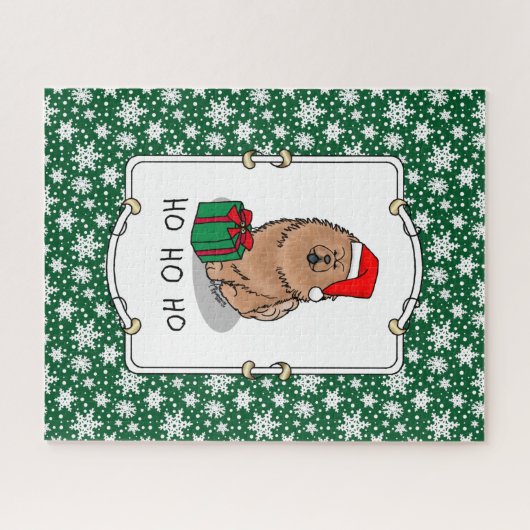 Puzzle Chien Chow Chow Chow de Noël (cannelle) mignonne (Horizontal)