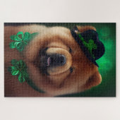 Puzzle Chien Chow Chow en robe de la Saint-Patrick (Horizontal)