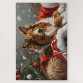 Puzzle Chien Colley Rough Noël Fêtard (Vertical)