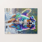 Puzzle Chien coloré géant heureux joueur drôle, éclabouss (Horizontal)