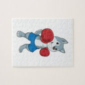 Puzzle Chien comme boîte avec gants de boxe (Horizontal)