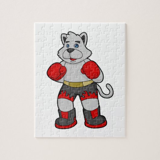 Puzzle Chien comme boîte avec gants de boxe (Vertical)