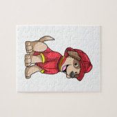 Puzzle Chien comme pompier avec casque d'incendie (Horizontal)