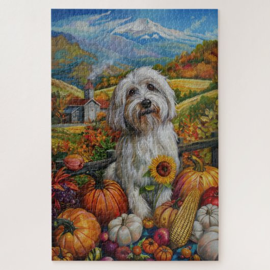 Puzzle Chien Coton De Tulear Moisson d'automne Action de (Vertical)