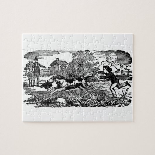 Puzzle Chien courant art animal antique illustration vict (Horizontal)