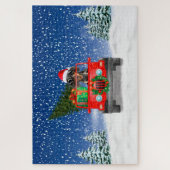 Puzzle Chien Dachshund avec cadeaux de Noël (Vertical)