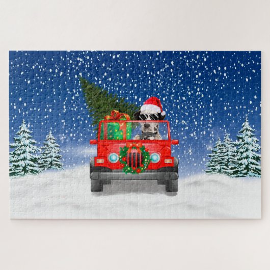 Puzzle Chien dalmate avec cadeaux de Noël (Horizontal)