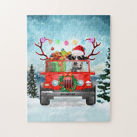 Puzzle Chien dalmate avec cadeaux de Noël (Vertical)