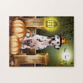Puzzle Chien dalmate avec sorcière Casquette Halloween id (Horizontal)