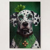 Puzzle Chien dalmate en tenue de la Saint Patrick (Vertical)