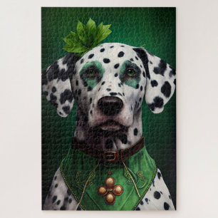 Puzzle Chien dalmate en tenue de la Saint Patrick
