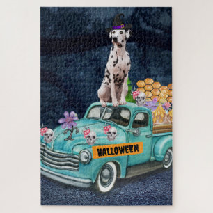 Puzzle Chien dalmate Halloween Camion Effrayant Nuit