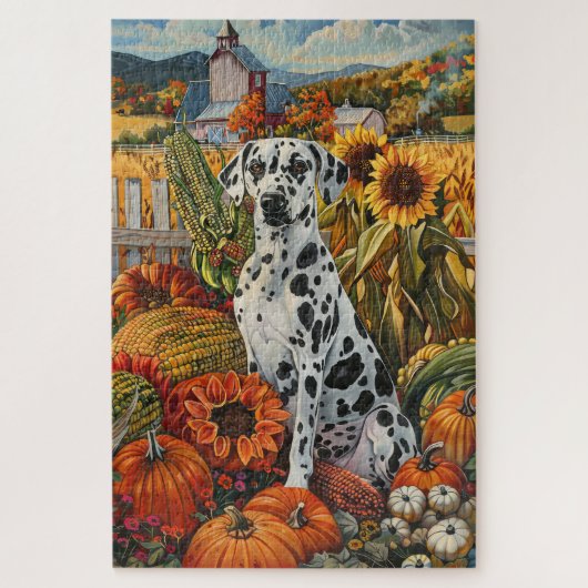 Puzzle Chien dalmate - Récolte d'automne Thanksgiving (Vertical)