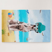 Puzzle Chien dalmate sur la plage (Horizontal)