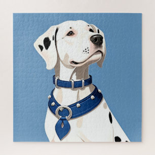 Puzzle Chien Dalmatien Avec Collier Bleu